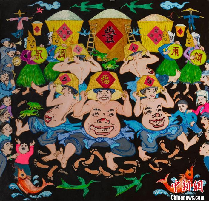 壮族农民画作放异彩 成广西边境新农村亮丽风景|广西_新浪财经_新浪网