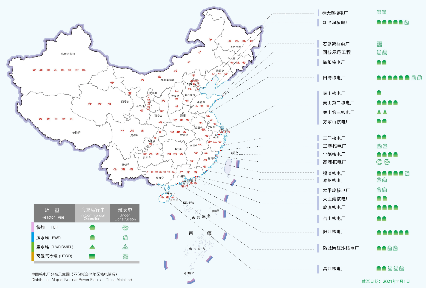 中国核电分布图片