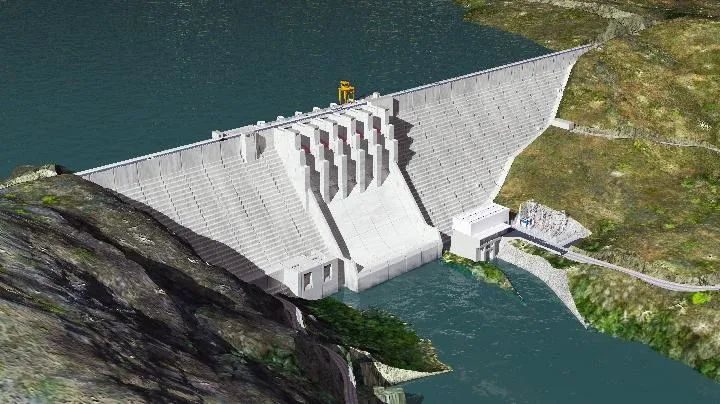 图为凯凯水电站大坝三维图.(中国能建葛洲坝集团供图)&nbsp