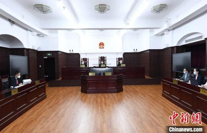 　　图为当日庭审现场。上海金融法院供图