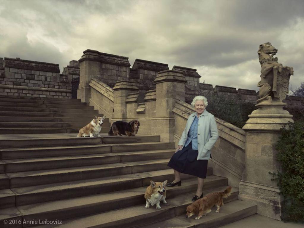 ↑英国女王伊丽莎白二世和柯基犬 资料图