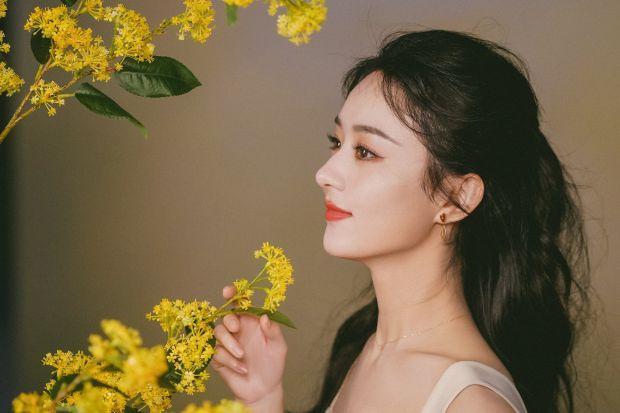 赵丽颖中秋写真释出 手持花卉笑容迷人_新浪财经_新浪网