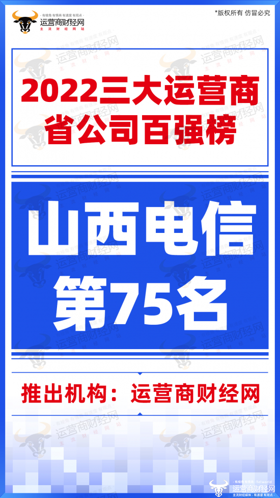 “山西”山西电信业绩规模曝光 位列“2022三大运营商省公司百强榜”第75名