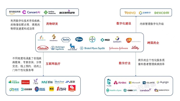 图一:制药巨头们的数字化布局