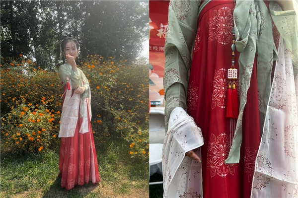 　　(汉服小姐姐(汉服小姐姐展示双卯)