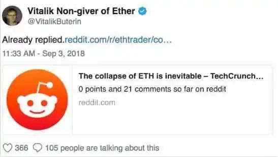 Vitalik 回复 Jeremy 的 Reddit 博客，图片源自网络