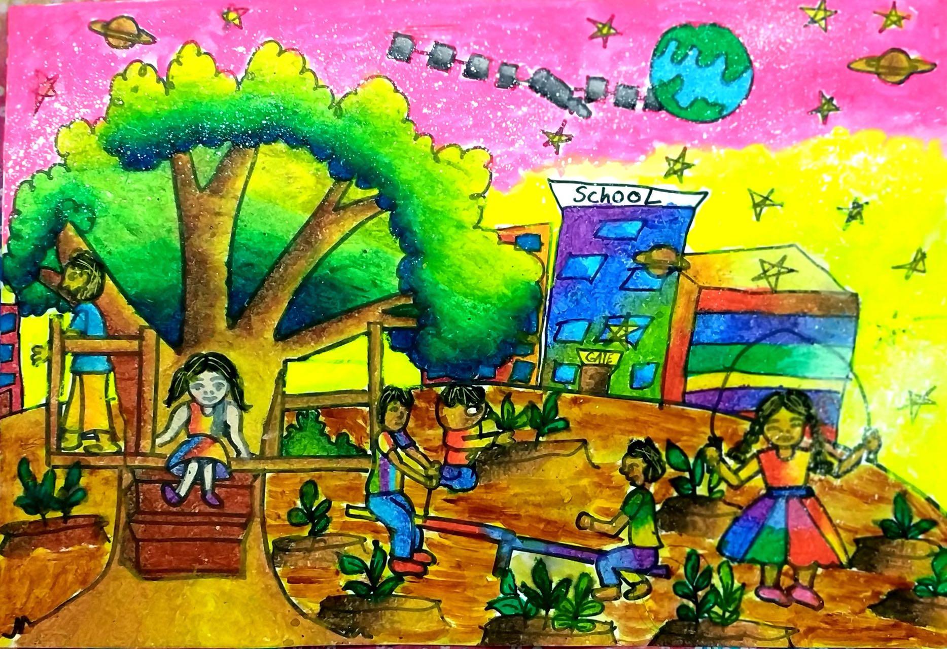 △《我们的太空生活》绘画者：孟加拉国  米尔·伊什拉·阿拉姆  8岁