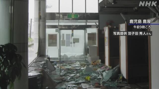 受台风影响，鹿儿岛县居民家中一片狼藉。（图源：NHK）