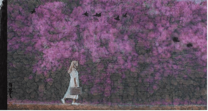 　　谷雨时节 90x190cm 纸本设色 2022