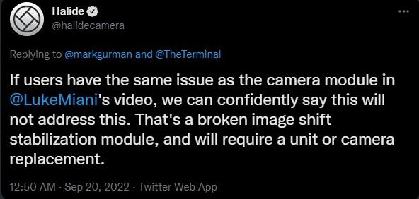 iPhone 14 Pro Series Camera Rollover Developer Says Camera Module Damaged