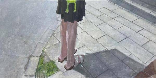 　　▲ 彭育松 《黑裙》 80×40 cm 布面油画 2022