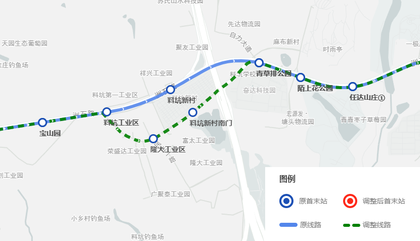 M355线调整路段示意图