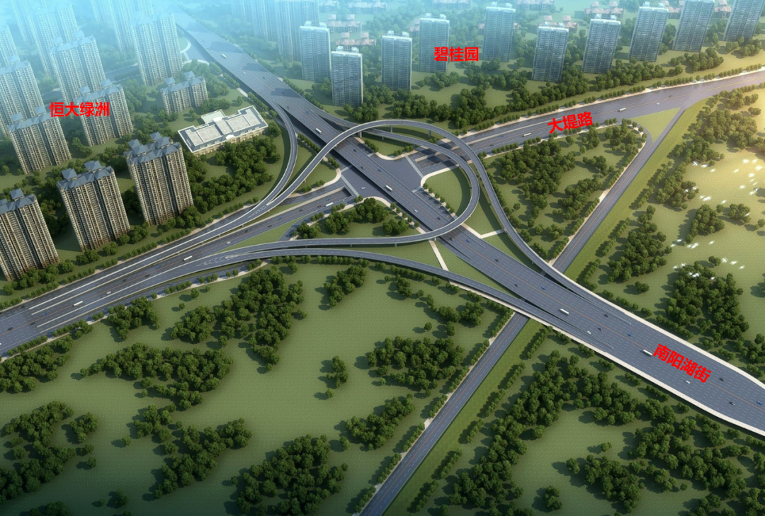 南阳湖街-大堤路节点效果图沈阳快速路二期工程建设计划于2024年