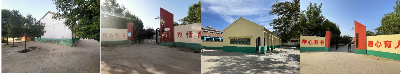 　　索尼帮助翻新学校外观，翻新前(左一、二);翻新后(右一、二)