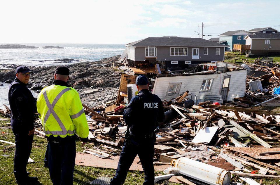 △纽芬兰省钱纳尔-巴斯克港被毁的房屋
