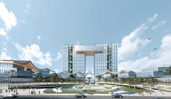 　　凯普医学科学园-医学绿谷效果图正前方建筑为生产基地，左侧建筑群为凯普研究院、联合实验室