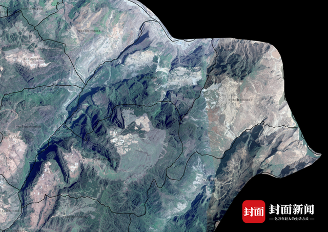 悬崖村的卫星地图(昭觉县自然资源局供图)