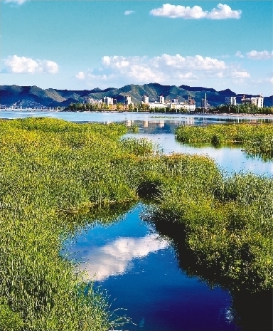 图为美丽的喀喇沁左翼蒙古族自治县敖木仑湿地.乔春杰 摄