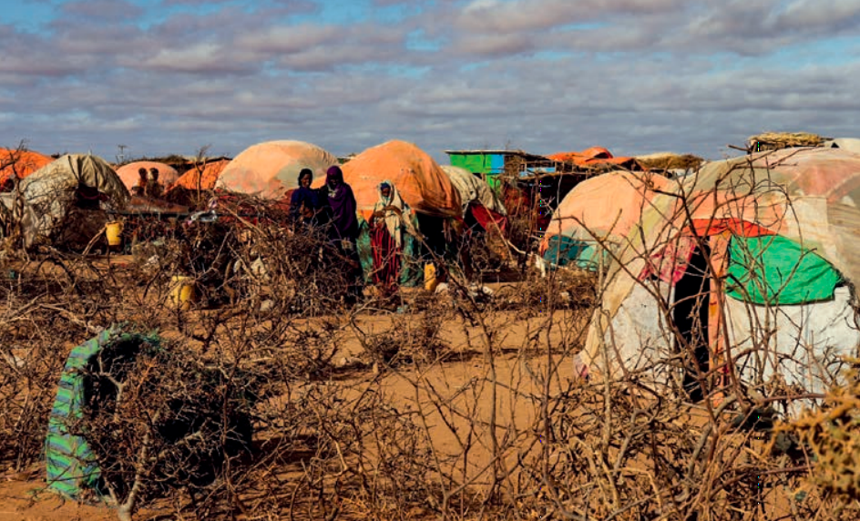 索马里南部多娄，干旱供国内流离失所者居住的饥荒拉丹营地。图/WFP/Petroc Wilton