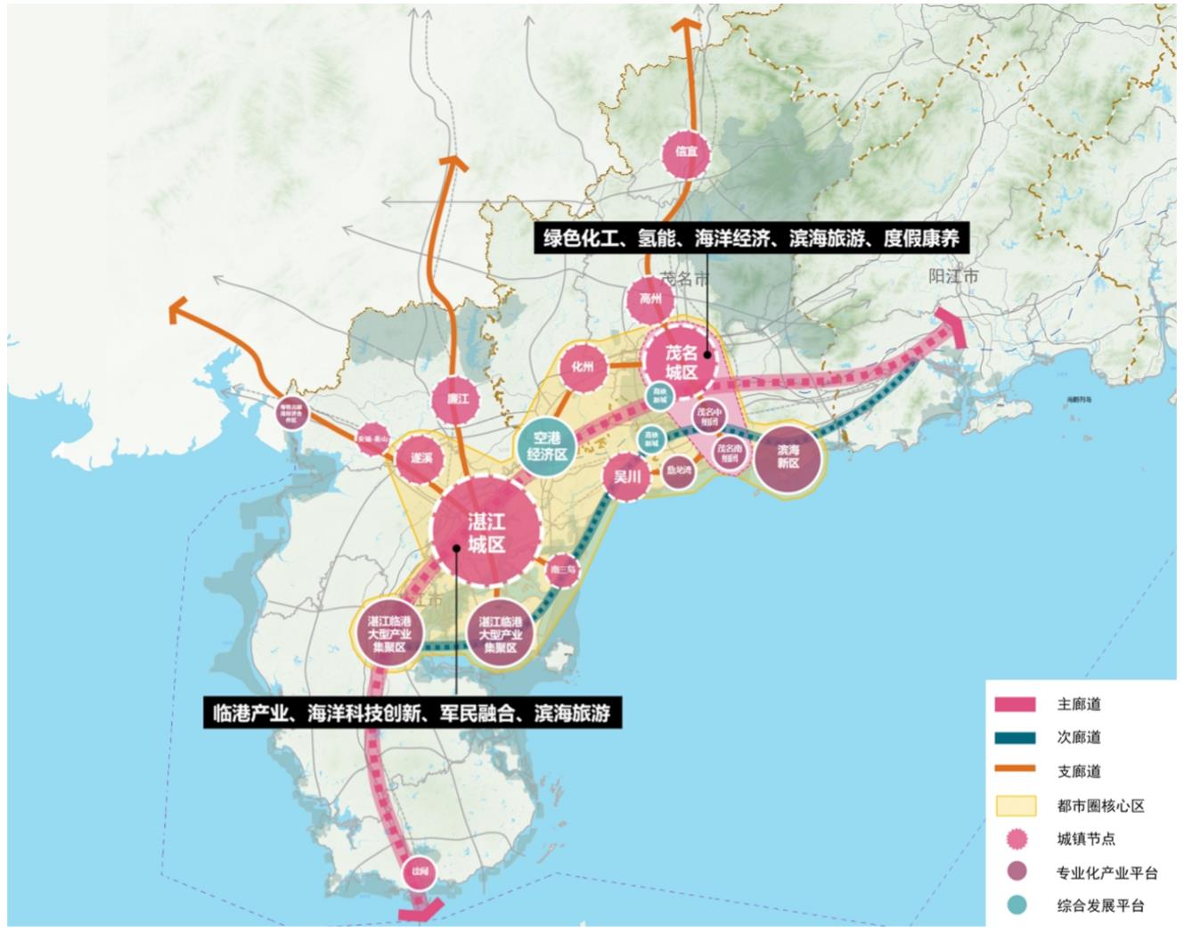 湛茂都市圈国土空间发展格局图图片图源：《广东省都市圈国土空间规划协调指引》