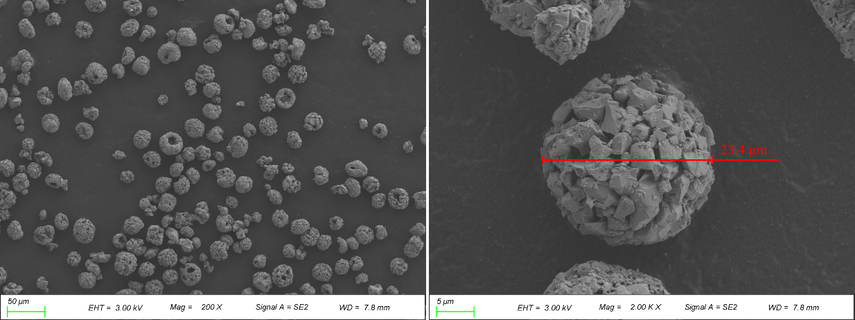 　　图3 球形粉体SEM照片