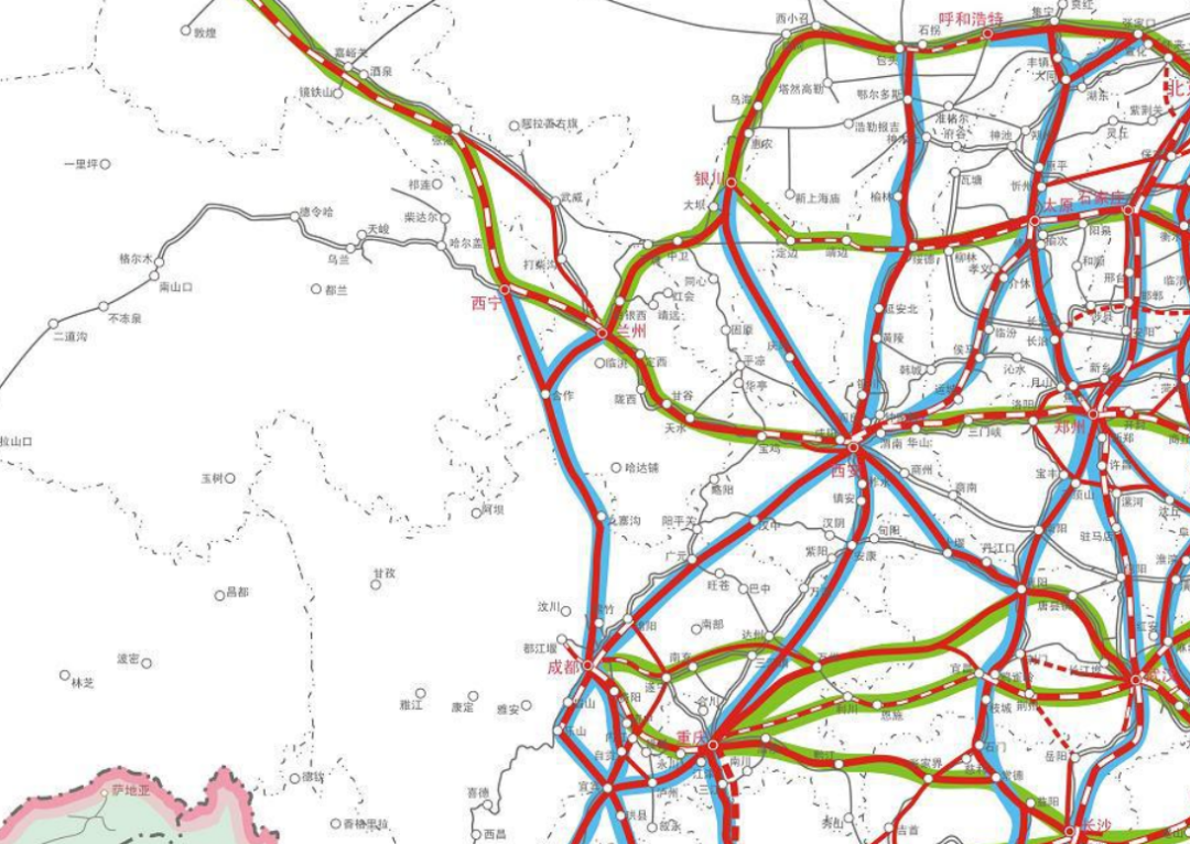 图片来源：《中长期铁路网规划》局部