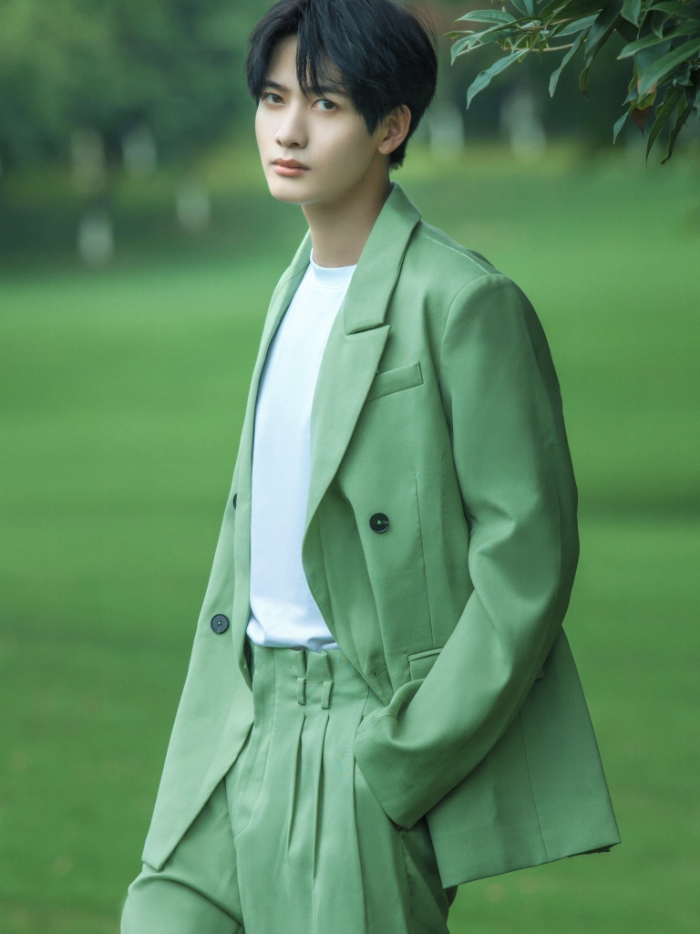 甘望星绿野氛围感写真发布 对镜摆拍少年感满满_高清图集_新浪网