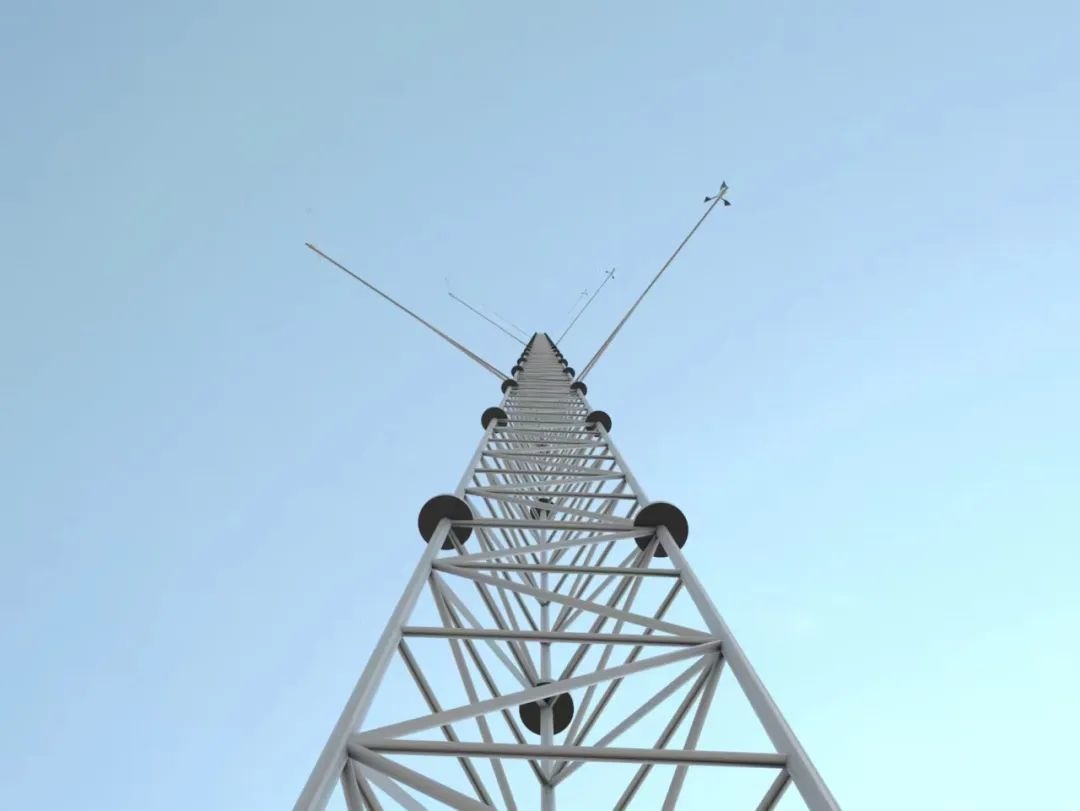 图为龙源北京设计公司完成的新能源基地180米测风塔