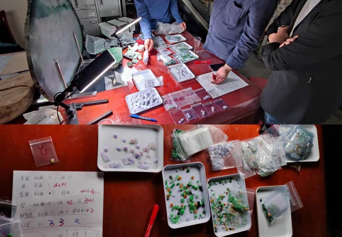 　　图：起草小组走访线下翡翠市场