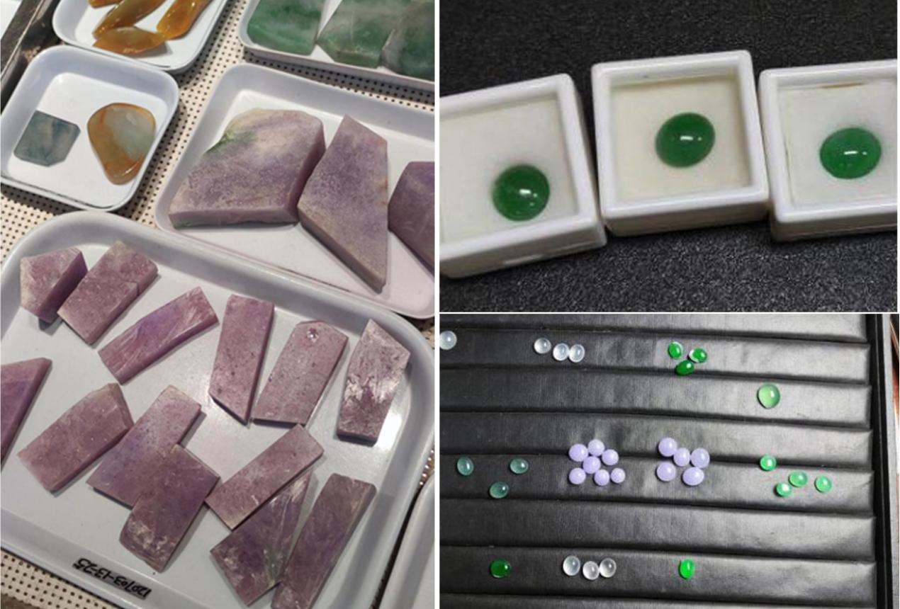 　　图：测试分析后精选翡翠样品