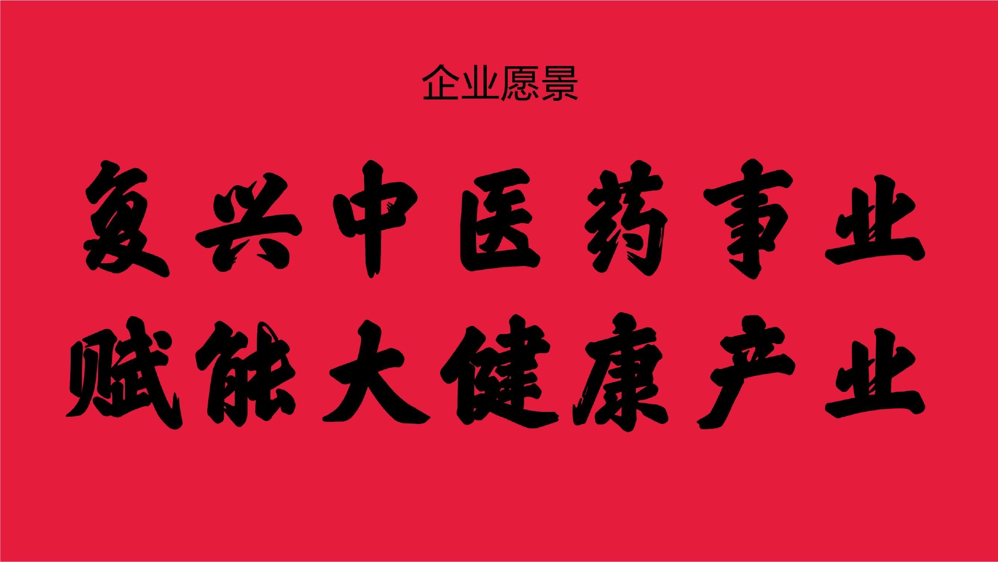 　　李华清产品战略愿景“复兴中医药事业，赋能大健康产业”