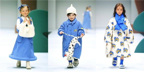  (图为woobaby在上海时装周大秀上小模特展示创意童装)