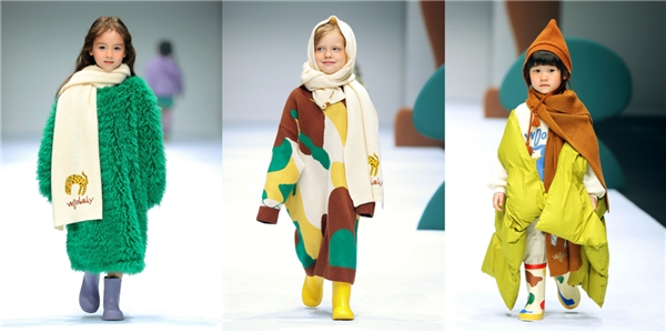  (图为woobaby在上海时装周大秀上小模特展示创意童装)