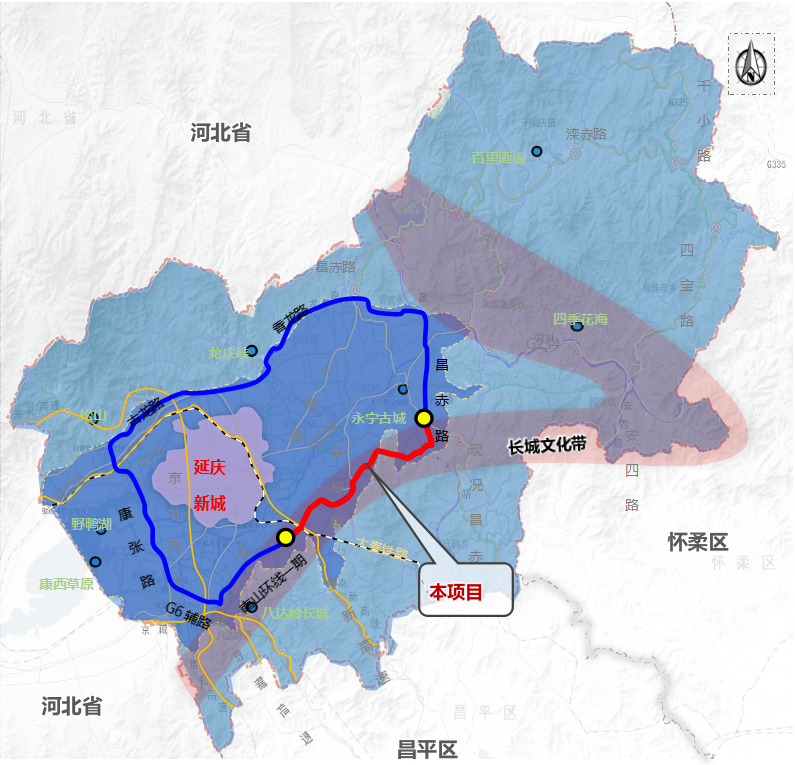 南山环线三期道路工程项目位置示意图.北京市发改委供图