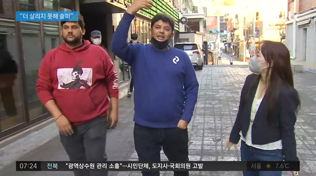 图为见义勇为的巴基斯坦兄弟俩（韩国JTBC电视台）