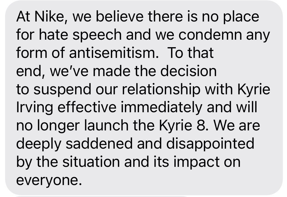"反犹风波"继续,nike宣布与篮网球星欧文暂停合作|凯里·欧文|nba