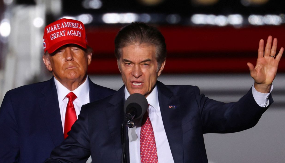 （特朗普与奥兹博士，来源：社交媒体）