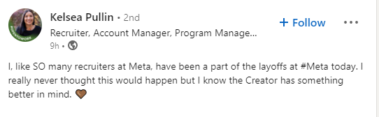 一些被裁员工在 LinkedIn 上宣布消息。&nbsp; 图片来源：网络