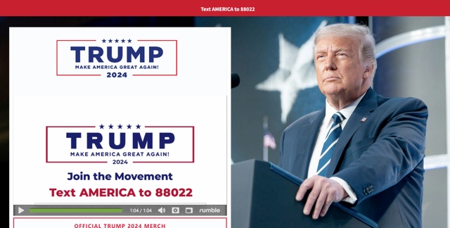 刚刚上线的特朗普2024竞选网站