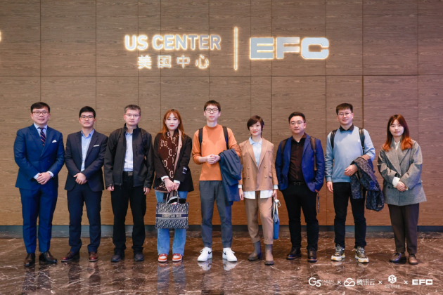 　　图 | 部分入选项目方在美国中心大堂合影