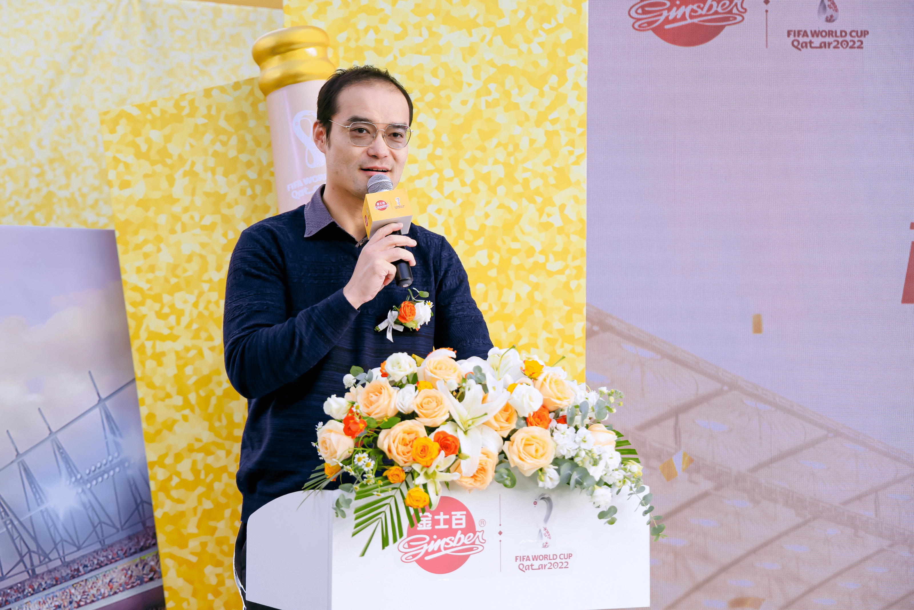 　　百威中国东北事业部总裁俞亮在活动现场发言