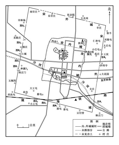     北宋东京城、州桥遗址位置实测图 资料图片