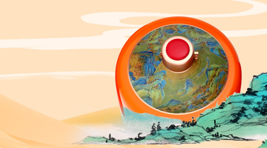 　　小糊涂仙·柿柿如意新品瓶肩插画《千里江山图》