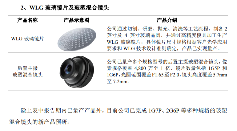 WLG镜头 图源：诚瑞光学招股书