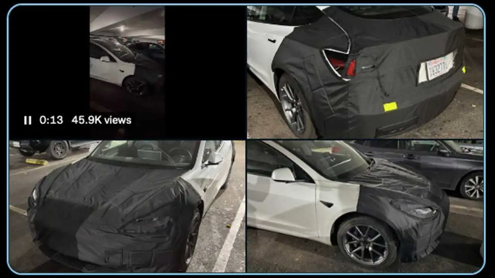 疑似改款特斯拉Model3曝光 前后保险杠或采用重新设计