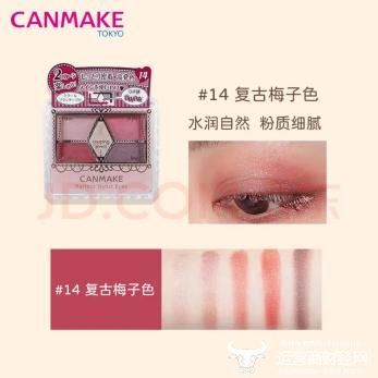 CharlotteTilbury枕边话12色眼影盘、3CE烟粉眼影盘、CANMAKE14号复古梅子色珠光盘