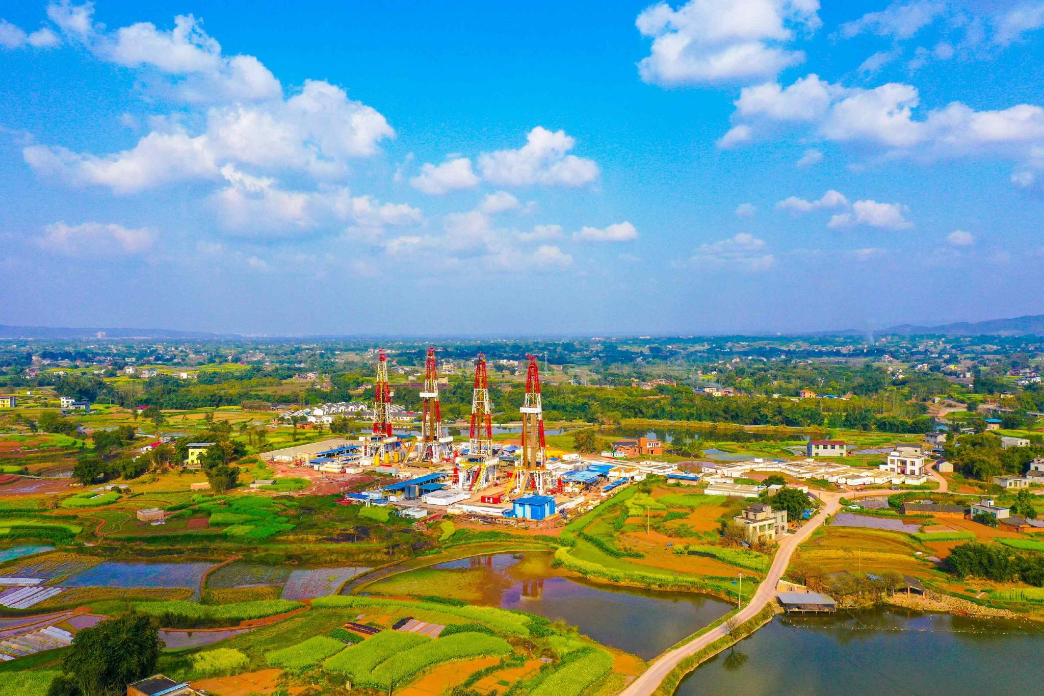 四川盆地页岩气勘探开发现场.(中国石油西南油气田供图)