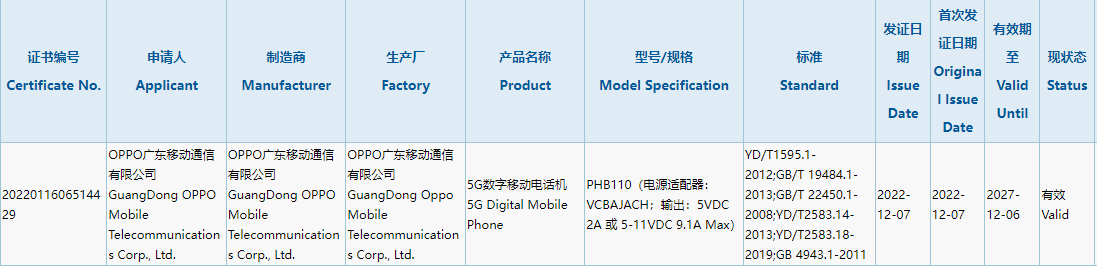 一加11通过3C认证：配备5000mAh电池，支持100W快充