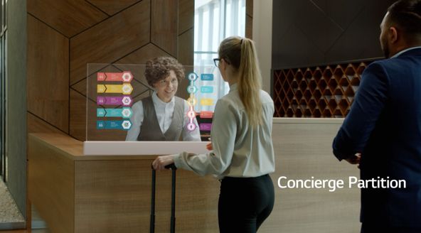 　　酒店前台提供服务信息的透明OLED