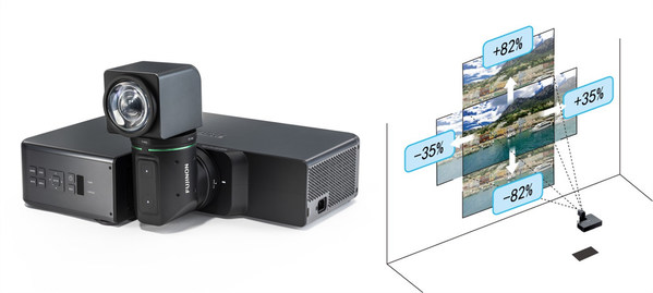 　　富士胶片Z5000投影机支持正负82%垂直和正负35%水平的大范围镜头位移(Lens-Shift)